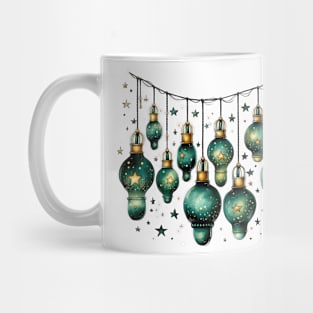 Whimsical Green Christmas Lights Mug